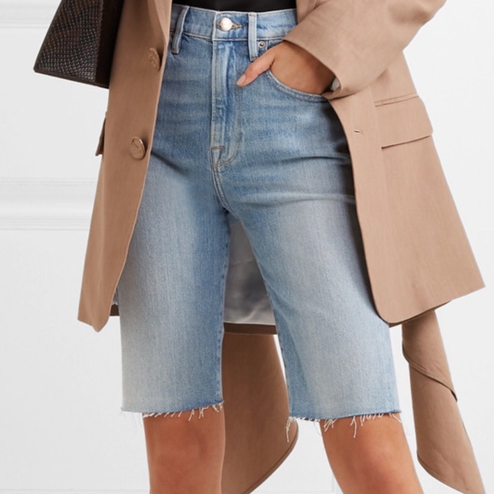 Le Vintage Bermuda Frayed Denim Shorts
